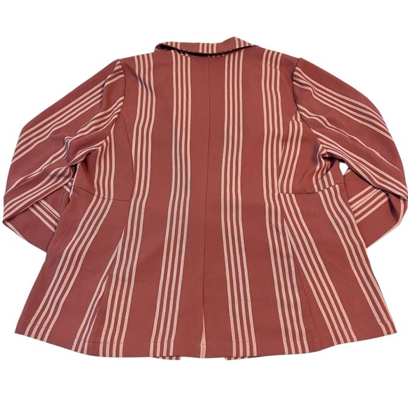Torrid Striped Pink One Button Blazer 1X Dusty Rose Career Work Jacket - Picture 5 of 7
